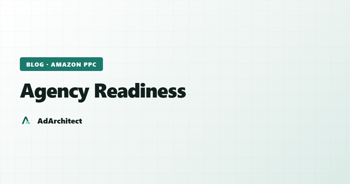 AdArchitect blog banner with the topic label "Agency Readiness" on a light gradient card with a subtle grid pattern